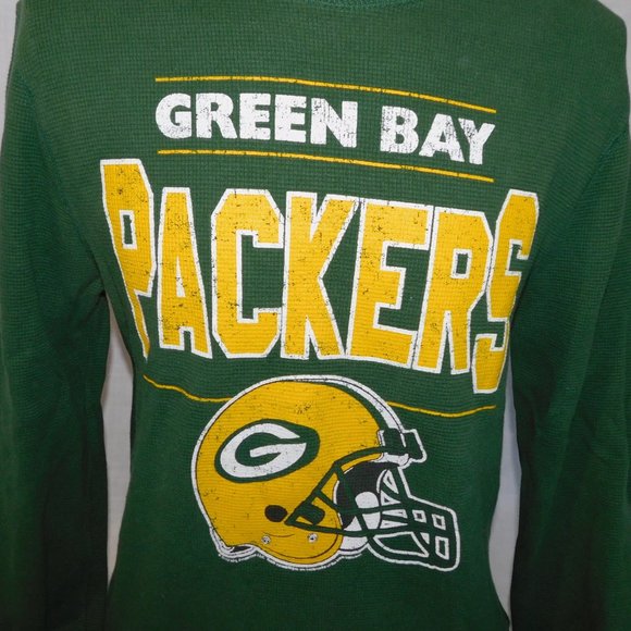 NFL Team Apparel Wisconsin Green Bay Packers Mens L Long Sleeve Waffle Shirt - Picture 3 of 6